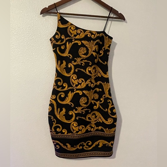 Guess Black and Gold Mini Jenni Dress - Picture 2 of 6